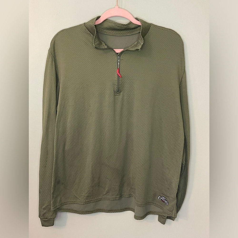 Hot Chillys Men’s Large Chili Zipper Green Sweater Jacket